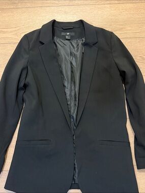 H&M Black Women's Longline Blazer - Slim Notch Lapel
